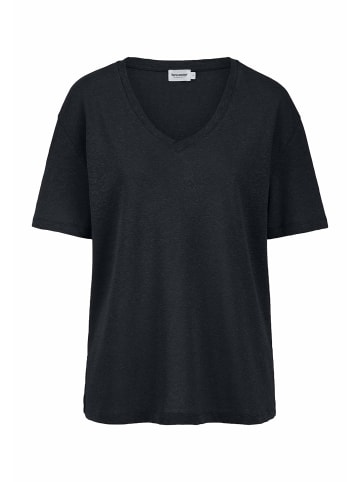 Hessnatur Hessnatur T-Shirt Oversize aus Leinen und Bio-Baumwolle in schwarz
