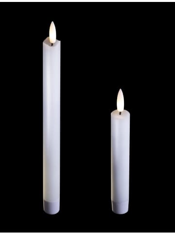 Novaliv 2er-Set Stabkerzenhalter Silber 2,5x5cm Premium LED-Stabkerze Echtwach in Silber