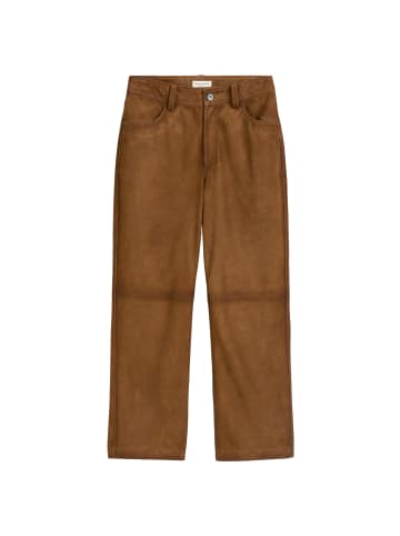 Marc O'Polo Lederhose regular cropped in warm brown