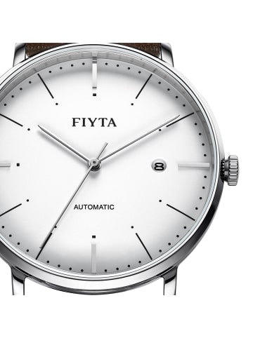 FIYTA Automatikuhr Classic in weiß / silber