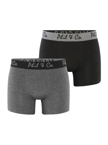 Phil & Co. Berlin  Retroshorts 2-Pack Jersey in black anthra