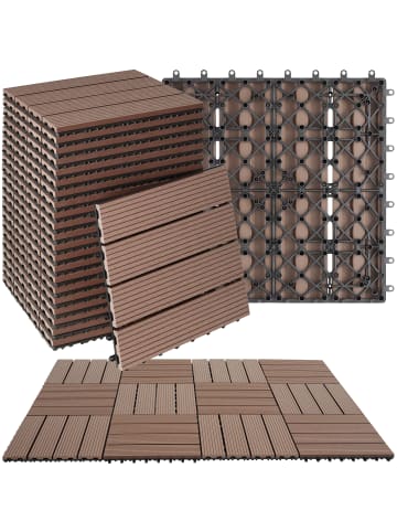 tectake Terrassenfliesen Tegulas 31 x 31 x 2,2 cm, braun