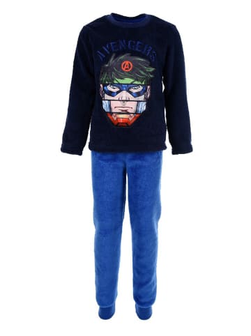 Avengers 2tlg. Outfit: Schlafanzug Fleece in Dunkel-Blau