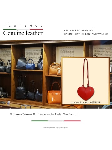 Florence Leder Umhängetasche Florence Tasche rot ca. 21cm