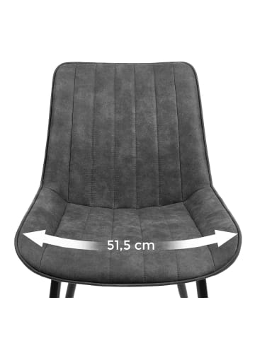 SONGMICS 4er-Set: Esszimmerstuhl Tyra in Grau - (B)61.5 x (H)80.5 x (T)51.5 cm