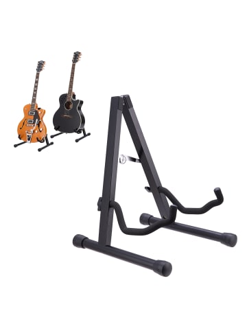 relaxdays Gitarrenständer in Schwarz - (B)29 x (H)39 x (T)31 cm