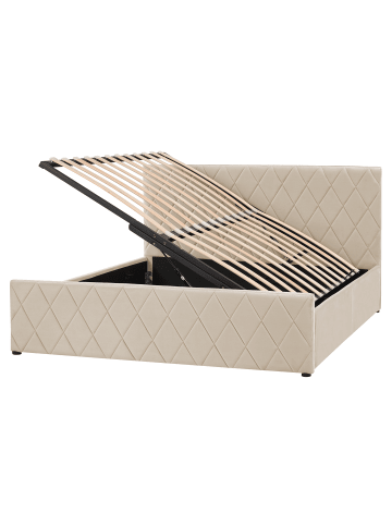 Beliani Doppelbett ROCHEFORT in Beige - (W) 170 x (H) 99 x (L) 214 cm