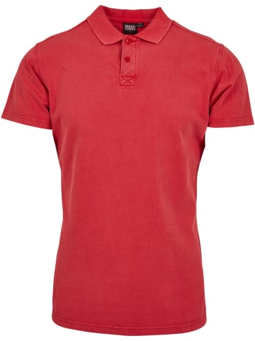 Urban Classics Poloshirt Garment Dye Pique in Rot
