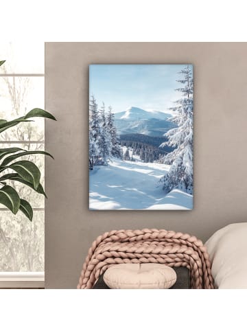 MuchoWow Leinwand Bilder Schneelandschaft