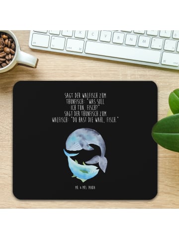 Mr. & Mrs. Panda Mousepad Walfisch Thunfisch mit Spruch in Schwarz