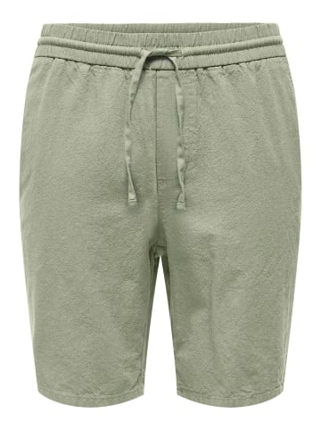 Only&Sons Leichte Stoff Shorts Bermuda Hose ONSLINUS in Grün