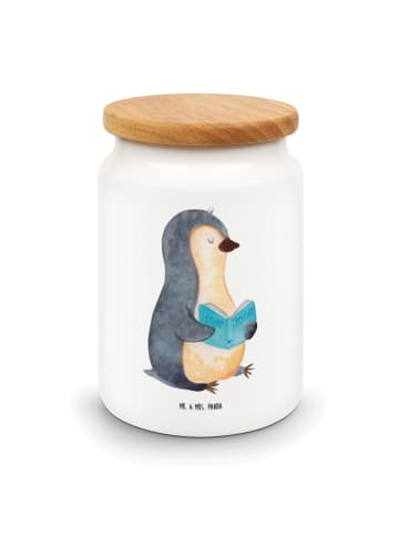 Mr. & Mrs. Panda Vorratsdose Pinguin Buch ohne Spruch in Weiß