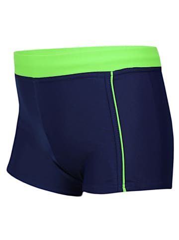 Aquarti Jungen Kinder Badehose Seitliche Paspel in blau-kombi