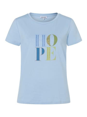 More & More weiß,1/2 Arm, Glanzsteinchenschrift in cloudblue