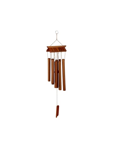 relaxdays Windspiel "Tempel" in Braun - (B)15 x (H)62 cm