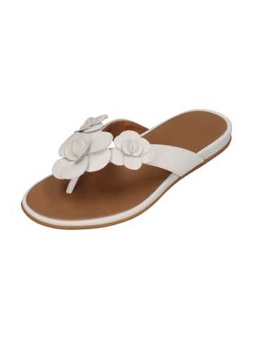 fitflop Zehentrenner GRACIE FLOWER LEATHER in weiß
