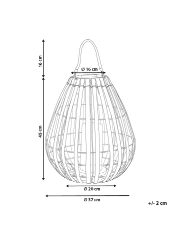 Beliani Dekobeleuchtung LUFUPA in Braun/Schwarz - (W) 37 x (H) 61 x (L) 37 cm