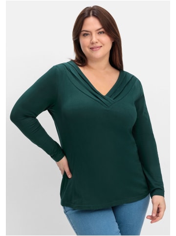 sheego by Joe Browns Langarmshirt in tiefgrün