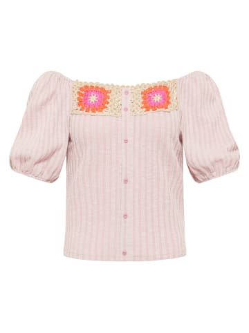 myMo Top Mit Häkeleinsätzen in Rosa