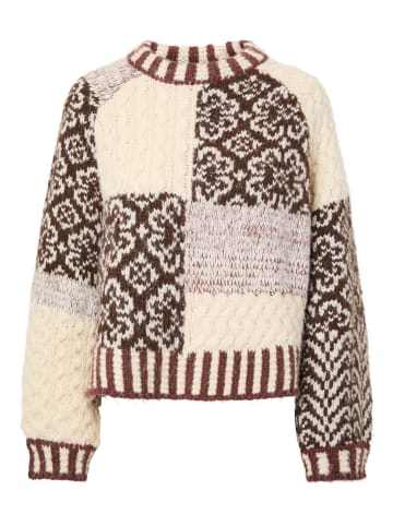 Pieces Strickpullover in Greige