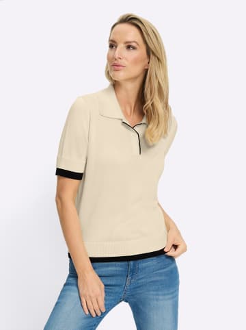 Heine Polopullover in champagner-schwarz