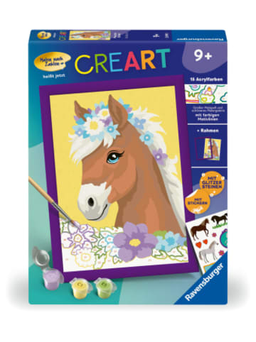 Ravensburger Verlag GmbH Spiel - CreArt, Malen nach Zahlen Kinder - Pferd mit Blumen