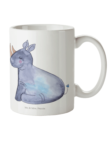 Mr. & Mrs. Panda Campingbecher Einhorn Nashorn ohne Spruch in Weiß