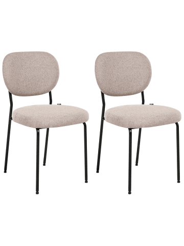 Beliani 2er-Set Esszimmerstuhl LOLETA in Braun