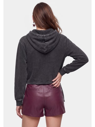 myMo ROCKS Women Hoodie in Light Grey Stone Wash