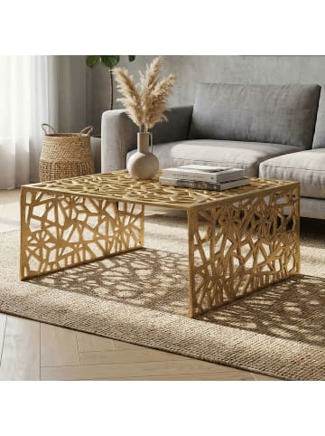 FineBuy Couchtisch in Gold / Aluminium / 60x60x31