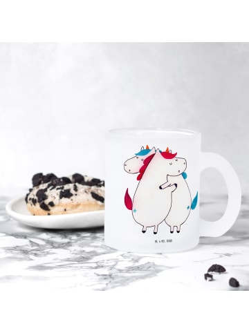 Mr. & Mrs. Panda Trinkglas Einhörner Umarmen ohne Spruch in Transparent