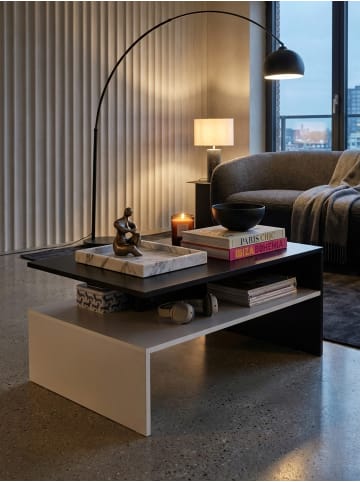 KADIMA DESIGN Wohnzimmertisch 90 x 43 x 60 cm mit Ablage Holz Schwarz / ,