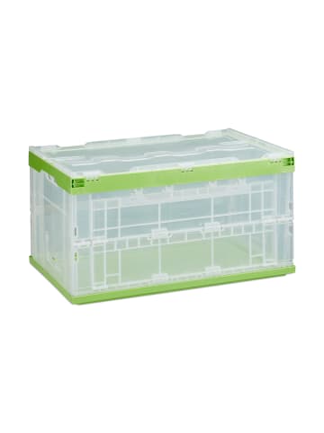 relaxdays Transportbox in Grün - (B)59,5 x (H)31,5 x (T)39,5 cm