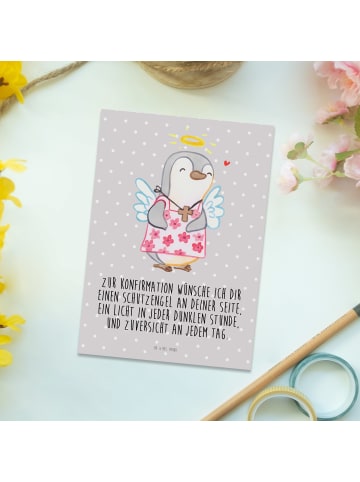 Mr. & Mrs. Panda Wanddeko Pinguin Konfirmation mit Spruch in Grau Pastell