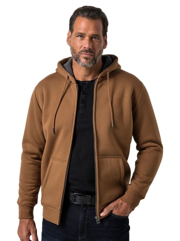 JP1880 Sweatjacke in kakaobraun