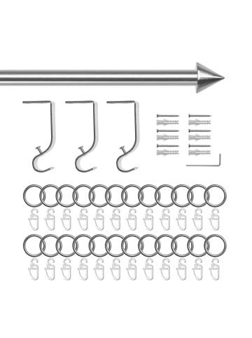 Lichtblick Ausziehbare Gardinenstange in Edelstahloptik