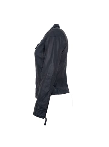 7eleven Lederjacke Lammnappa in Navy