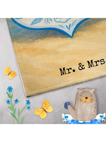 Mr. & Mrs. Panda Gästehandtücher Anker Blau Design mit Spruch in Weiß