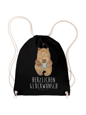 Mr. & Mrs. Panda Jutebeutel Bär Baby mit Spruch in Schwarz