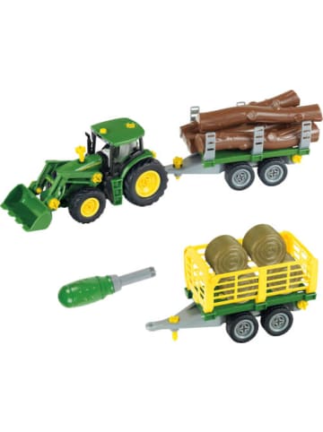 John Deere Spielzeugfahrzeug John Deere Traktor mit Holz und Heuwagen - ab 3 Jahre