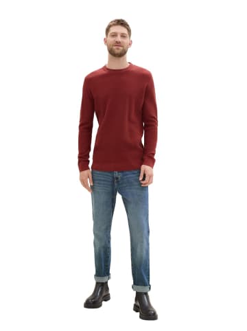 Tom Tailor Pullover STRUCTURED CREWNECK in Rot