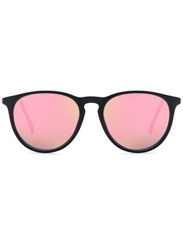 styleBREAKER Sonnenbrille in Schwarz / Pink verspiegelt