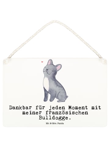 Mr. & Mrs. Panda Schild Französische Bulldogge Moment mit Spruch in Weiß