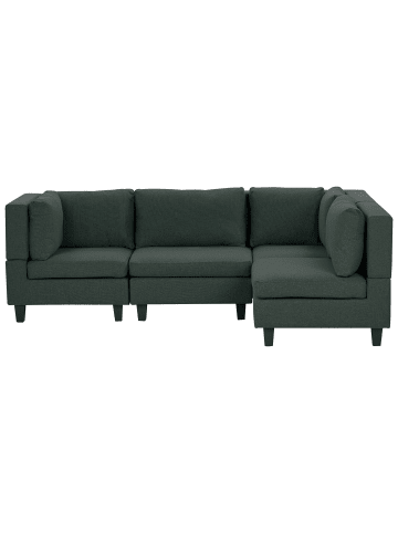 Beliani 4-tlg Ecksofa UNSTAD in Grün/Schwarz