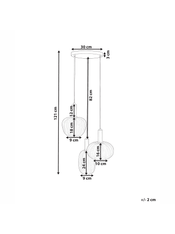 Beliani Pendelleuchten NJORO in Bunt - (W) 45 x (H) 121 x (L) 45 cm