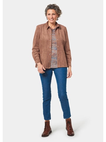 GOLDNER Kurzgröße:  Lederhemd Velourslederhemd in camel