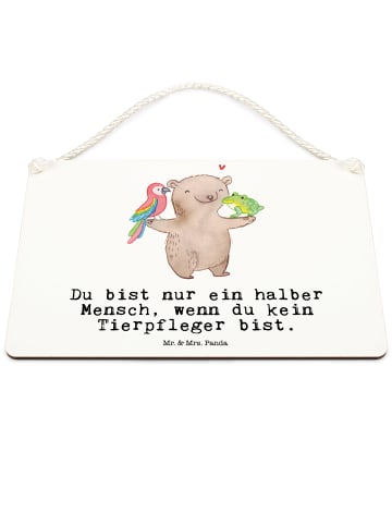 Mr. & Mrs. Panda Deko Schild Tierpfleger Herz mit Spruch in Weiß