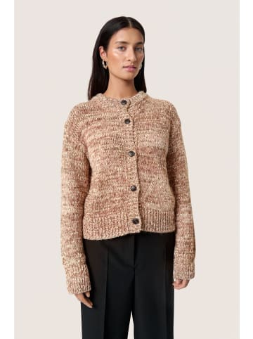 Soaked in Luxury Strickjacke SLMacawi Gerade Passform in Polignac and Chocolate Melange