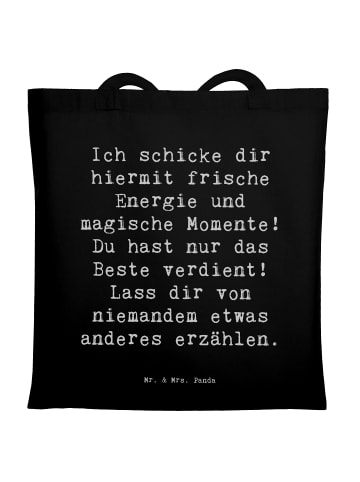 Mr. & Mrs. Panda Uni Tasche Spruch Freude und Energie mit Spruch in Schwarz
