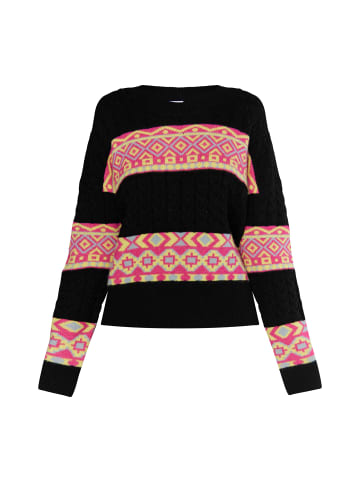 IZIA Damen Pullover in Schwarz Mehrfarbig